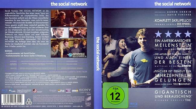 The Social Network Facebook german blu ray cover
