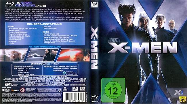 X Men 1 Bryan Singer Halle Barry german blu ray cover