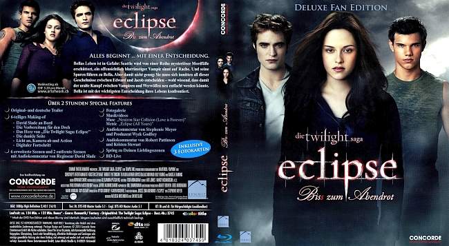 Twilight Eclipse Biss zum Abendrot Deluxe Fan Edition german blu ray cover