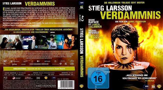 Verdammnis Stieg Larsson german blu ray cover