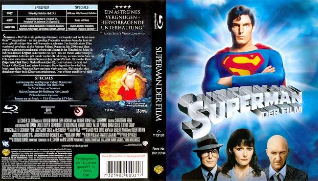 Superman der Film german blu ray cover