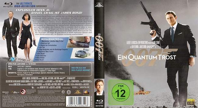 James Bond 007 Ein Quantum Trost Quantum of Solace german blu ray cover