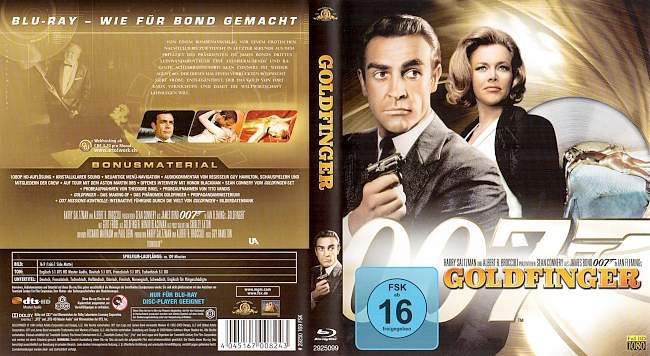 James Bond 007 Goldfinger german blu ray cover