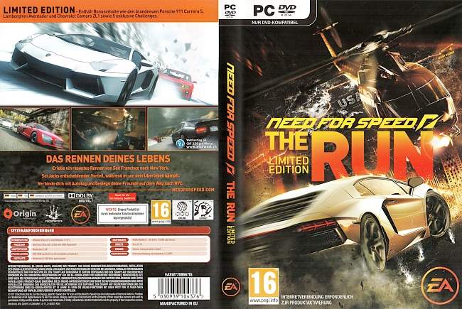 Need for Speed The Run Limited Edition pc cover german
