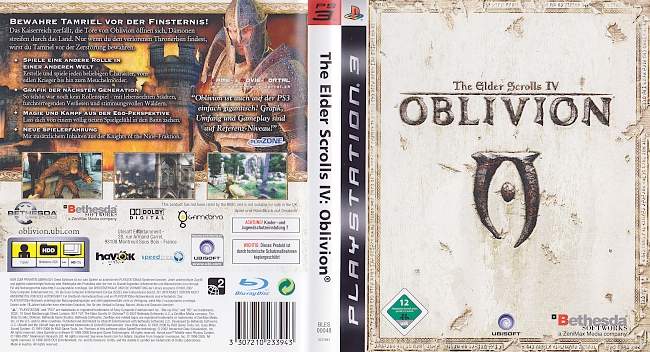 The Elder Scrolls 4 Oblivion german ps3 cover