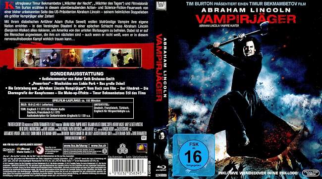 Abraham Lincoln Vampirjager_1 german blu ray cover