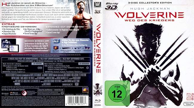 Wolverine Weg des Kriegers_3D Blu ray 1 german blu ray cover