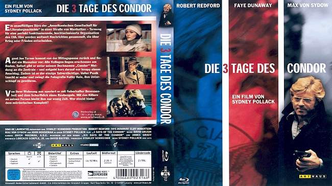 Die 3 Tage des Condor german blu ray cover