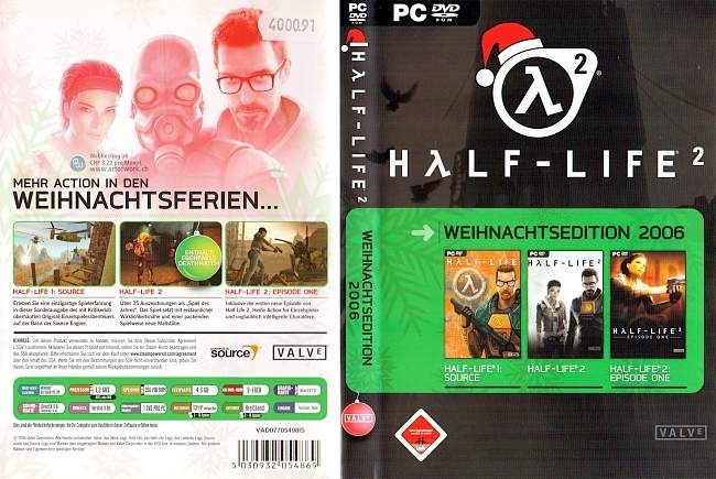 Half Life 2 Weihnachtsedition 2006 Half Life 1 inkl Half Life 2 PC Cover pc cover german