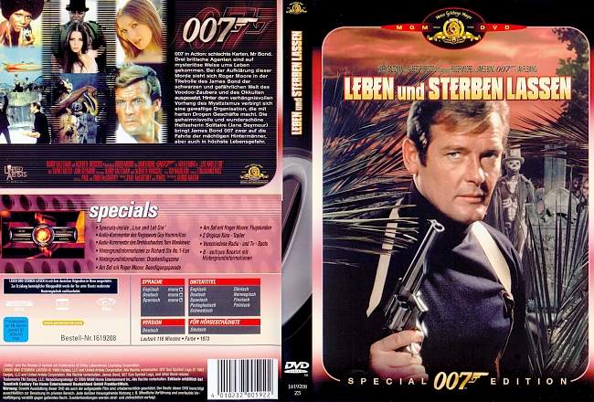 007 James Bond Leben und Sterben lassen german dvd cover