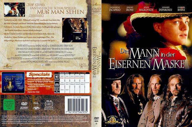 Der Mann in der eisernen Maske german dvd cover