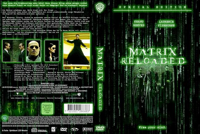 Matrix Reloaded german dvd cover