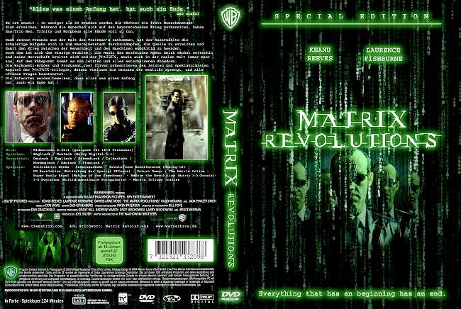 Matrix Revolutions german dvd cover