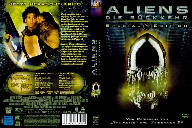 Alien 2 Die Ruckkehr Aliens german dvd cover