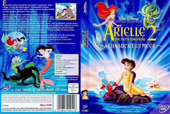 Arielle die Meerjungfrau 2 Sehnsucht nach dem Meer german dvd cover