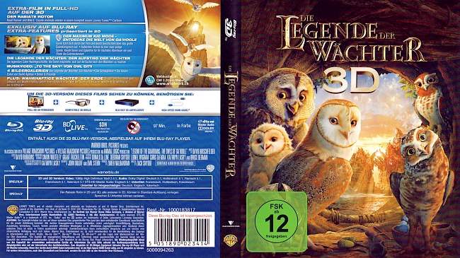 Die Legende der Wachter 3D Blu ray german blu ray cover