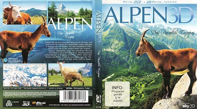 Alpen 3D Das Paradis Europas german blu ray cover