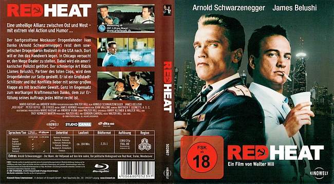 Red Heat Belushi Schwarzenegger Walter Hill german blu ray cover