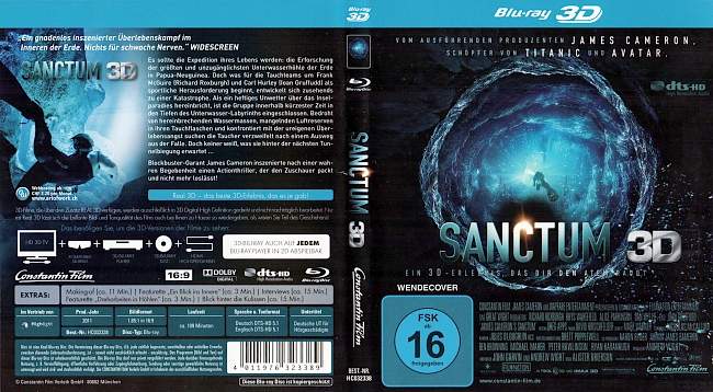Sanctum 3D James Cameron german blu ray cover