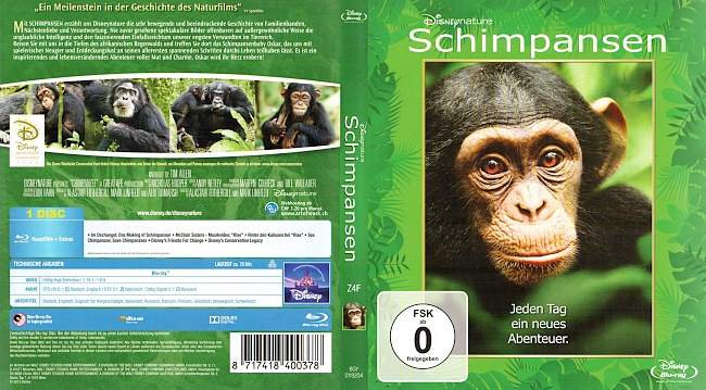 Schimpansen Disney german blu ray cover