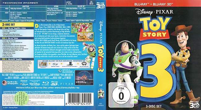 Toy Story 3 3D Randy Newman german blu ray cover