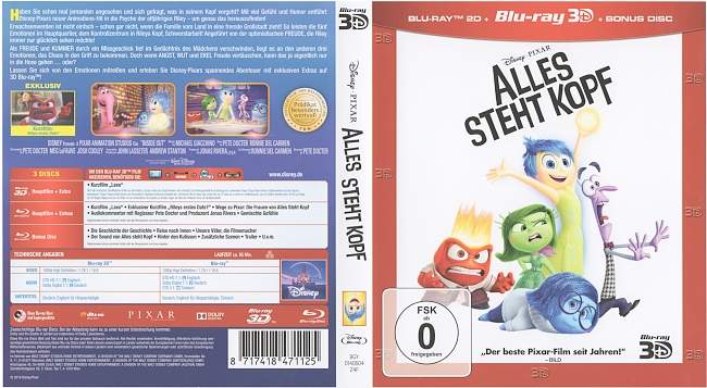 Alles steht Kopf 3D Blu ray german blu ray cover