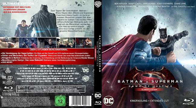 Batman vs Superman Dawn of Justice Ultimate Edition german blu ray cover