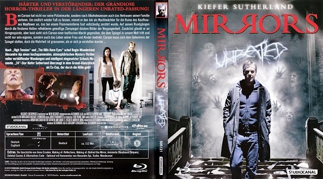 Mirrors Unrated Kiefer Sutherland german blu ray cover