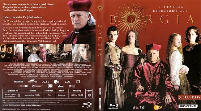 Borgia Directors Cut Staffel 1 S01 german blu ray cover