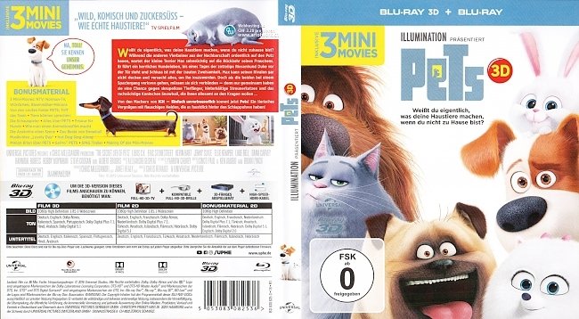 Pets 3D 3D Blu ray german blu ray cover