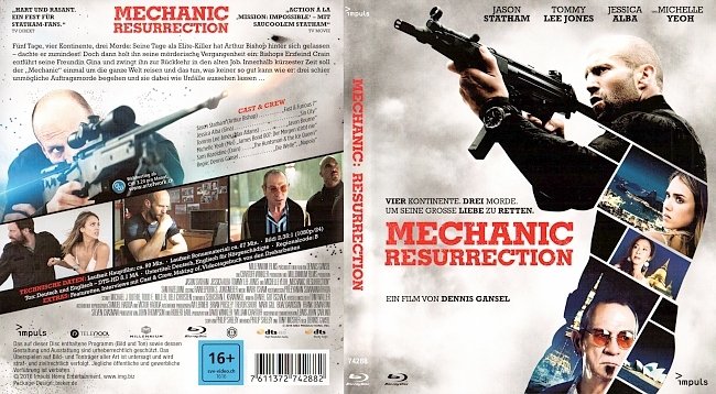 Mechanic 2 Resurrection Jason Statham german blu ray cover