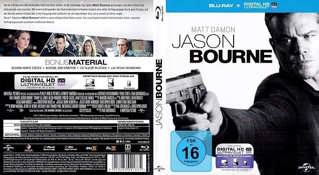 Jason Bourne Matt Damon german blu ray cover