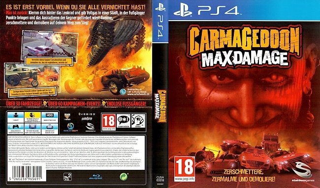 Carmageddon Max Damage Cover Playstation 4 PS4 german ps4 cover