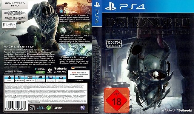 Dishonored Definitive Edition german ps4 cover