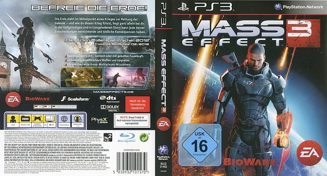 Mass Effect 3 german ps3 cover