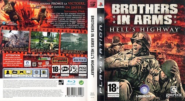 Brothers in Arms Hells Highway Playstation 3 Francais French german ps3 cover