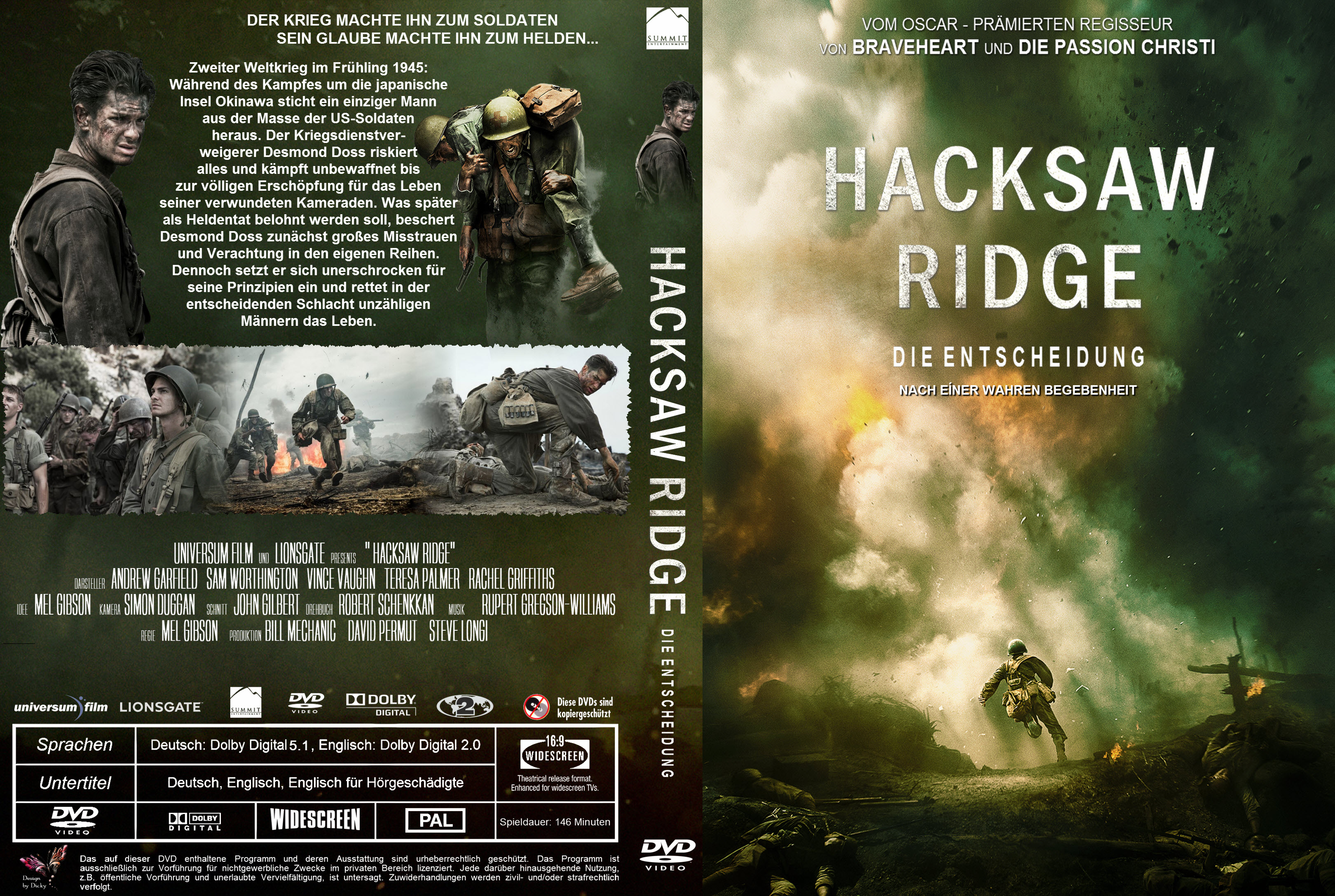 Hacksaw Ridge - Entscheidung | German DVD Covers