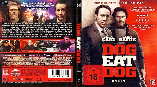 Dog Eat Dog Uncut Nicolas Cage Willem Dafoe blu ray cover german