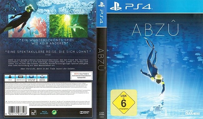 Abzu Cover deutsch german Playstation 4 PS4 Covers german ps4 cover