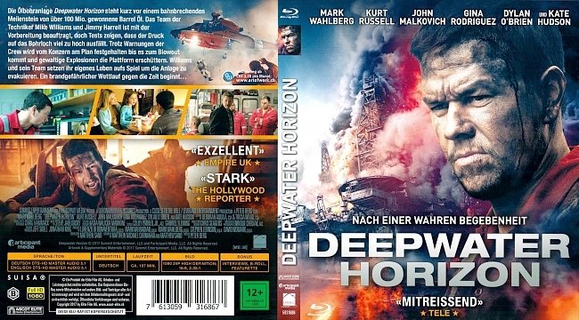 Deepwater Horizon Peter Berg Steve Jablonsky Mark Wahlberg Cover german deutsch german blu ray cover