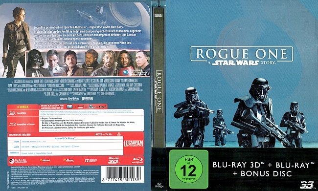Star Wars Rogue One 3D Blu ray Steelbook German Cover Deutsch german blu ray cover