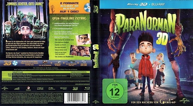 ParaNorman 3D Blu ray Deutsch German blu ray cover german