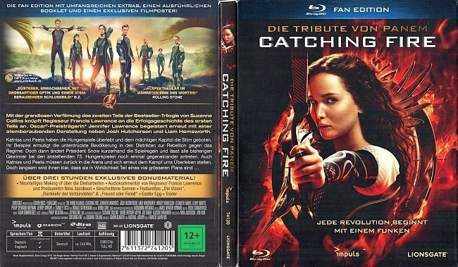 Die Tribute von Panem 2 Catching Fire Jennifer Lawrence Blu ray Cover German german blu ray cover