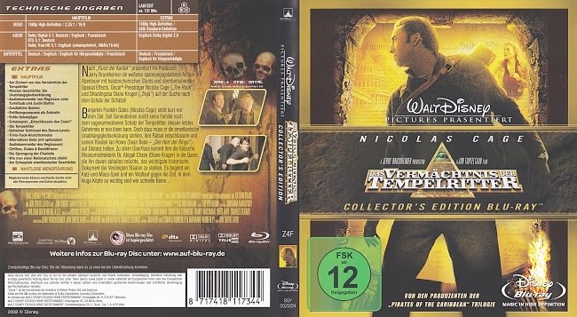 National Treasure 1 Das Vermachtnis der Tempelritter german blu ray cover