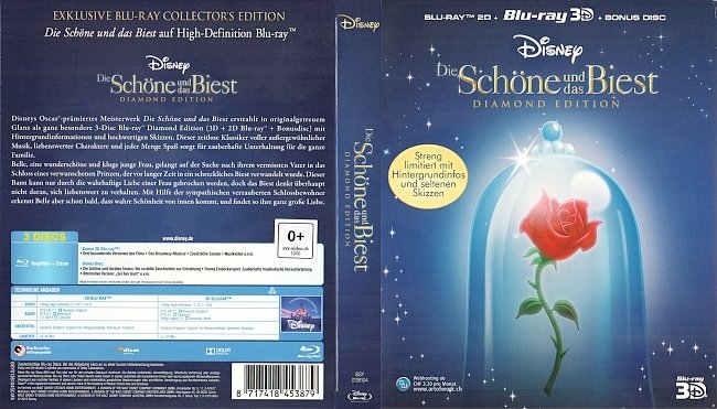 Die Schoene und das Biest 3D Diamond Edition Cover Deutsch German Blu ray german blu ray cover