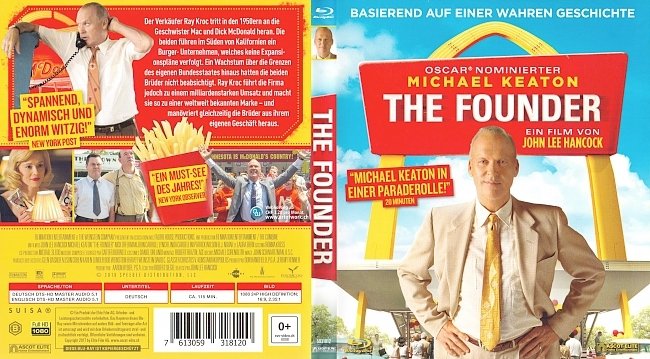 The Founder McDonalds Michael Keaton German Deutsch Cover Blu ray Film german blu ray cover