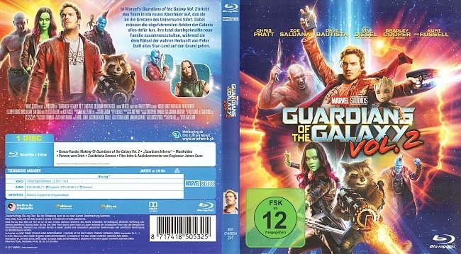 Guardians of the Galaxy Vol 2 Cover Blu ray Deutsch German Marvel Disney german blu ray cover