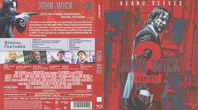 John Wick 2 Kapitel 2 Steelbook Keanu Reeves german blu ray cover