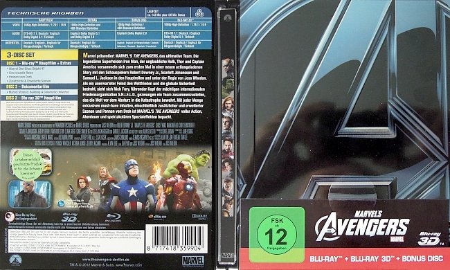 Marvels The Avengers Cover Steelbook Deutsch German Bluray german blu ray cover
