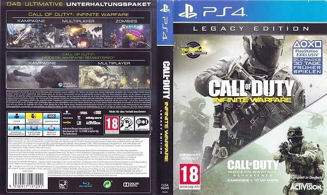 Call of Duty Infinite Warfare Modern Warfare Remastered Deutsch German Cover PS4 german ps4 cover